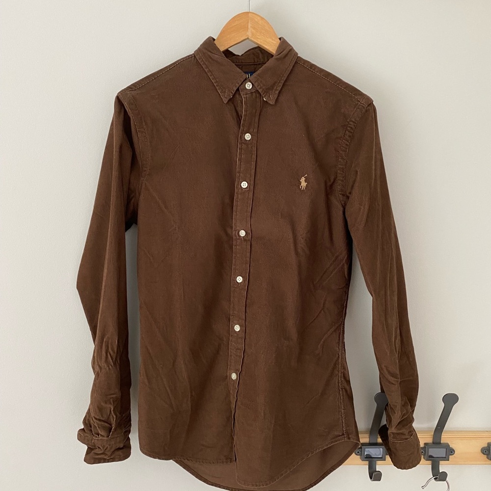 Ralph Lauren Brown Button-Down Corduroy Shirt